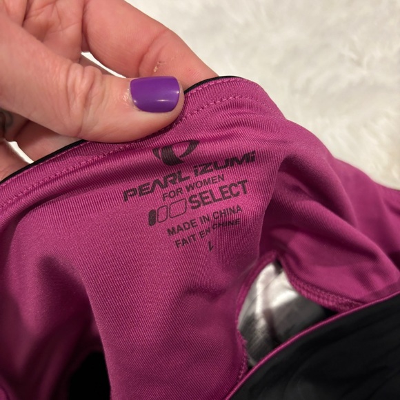 PEARL iZUMi Women's Sugar Cycling 3/4 Tight, Black/Purple Wine Padded Large - Picture 4 of 15